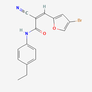 molecular formula C16H13BrN2O2 B2920004 (Z)-3-(4-溴呋喃-2-基)-2-氰基-N-(4-乙基苯基)丙-2-烯酰胺 CAS No. 1241701-06-3