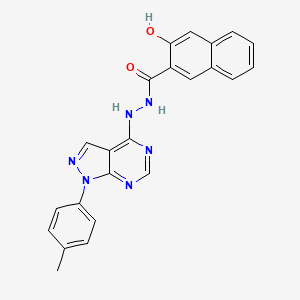 3-hydroxy-N'-[1-(4-methylphenyl)pyrazolo[3,4-d]pyrimidin-4-yl]naphthalene-2-carbohydrazide
