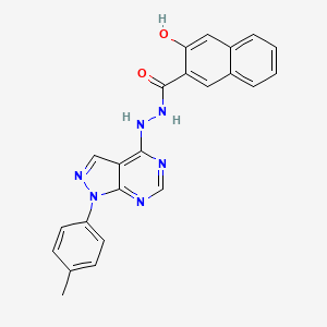 molecular formula C23H18N6O2 B2920005 3-hydroxy-N'-[1-(4-methylphenyl)-1H-pyrazolo[3,4-d]pyrimidin-4-yl]naphthalene-2-carbohydrazide CAS No. 890938-37-1