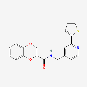 N-((2-(thiophen-2-yl)pyridin-4-yl)methyl)-2,3-dihydrobenzo[b][1,4]dioxine-2-carboxamide