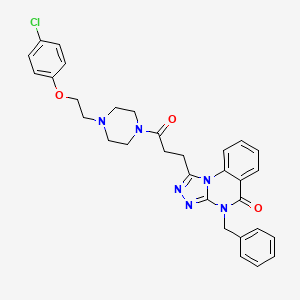 molecular formula C31H31ClN6O3 B2920016 4-benzyl-1-(3-{4-[2-(4-chlorophenoxy)ethyl]piperazin-1-yl}-3-oxopropyl)[1,2,4]triazolo[4,3-a]quinazolin-5(4H)-one CAS No. 887213-53-8