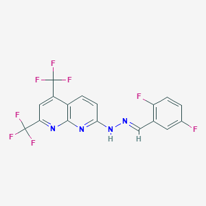 molecular formula C17H8F8N4 B2920021 2,5-二氟苯甲醛 N-[5,7-双(三氟甲基)[1,8]萘啶-2-基]腙 CAS No. 338962-14-4