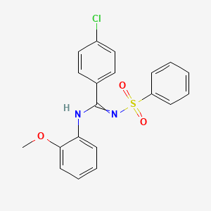 molecular formula C20H17ClN2O3S B2920029 4-chloro-N-(2-methoxyphenyl)-N'-(phenylsulfonyl)benzimidamide CAS No. 327095-92-1