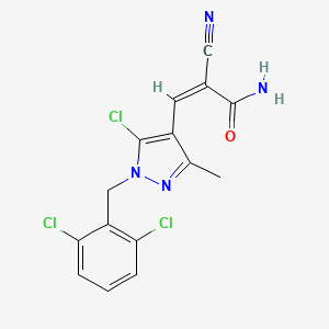 (Z)-3-[5-chloro-1-[(2,6-dichlorophenyl)methyl]-3-methylpyrazol-4-yl]-2-cyanoprop-2-enamide