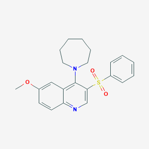 4-(Azepan-1-yl)-3-(benzenesulfonyl)-6-methoxyquinoline