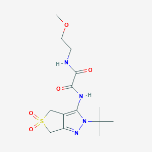 N1-(2-(tert-butyl)-5,5-dioxido-4,6-dihydro-2H-thieno[3,4-c]pyrazol-3-yl)-N2-(2-methoxyethyl)oxalamide
