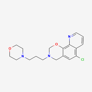 molecular formula C18H22ClN3O2 B2920057 6-chloro-3-(3-morpholinopropyl)-3,4-dihydro-2H-[1,3]oxazino[5,6-h]quinoline CAS No. 438486-41-0
