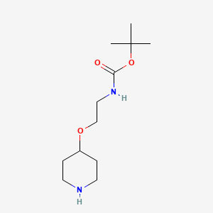 molecular formula C12H24N2O3 B2920059 叔丁基 N-(2-哌啶-4-氧基乙基)氨基甲酸酯 CAS No. 1782853-64-8