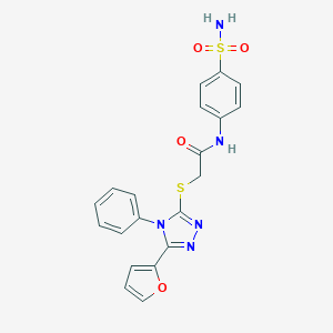 N-[4-(aminosulfonyl)phenyl]-2-{[5-(2-furyl)-4-phenyl-4H-1,2,4-triazol-3-yl]sulfanyl}acetamide