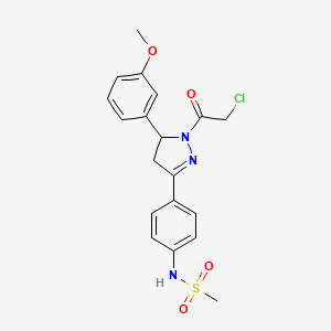 N-{4-[1-(2-chloroacetyl)-5-(3-methoxyphenyl)-4,5-dihydro-1H-pyrazol-3-yl]phenyl}methanesulfonamide