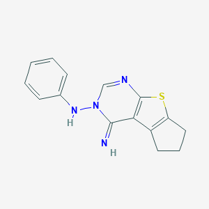 molecular formula C15H14N4S B292007 4-imino-N-phenyl-6,7-dihydro-4H-cyclopenta[4,5]thieno[2,3-d]pyrimidin-3(5H)-amine 