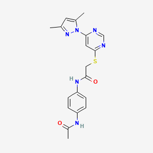 N-(4-acetamidophenyl)-2-((6-(3,5-dimethyl-1H-pyrazol-1-yl)pyrimidin-4-yl)thio)acetamide