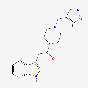 molecular formula C19H22N4O2 B2920075 3-(2-{4-[(5-methylisoxazol-4-yl)methyl]piperazin-1-yl}-2-oxoethyl)-1H-indole CAS No. 1775313-73-9