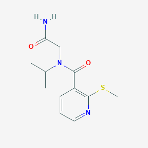 molecular formula C12H17N3O2S B2920082 2-{1-[2-(methylsulfanyl)pyridin-3-yl]-N-(propan-2-yl)formamido}acetamide CAS No. 1797929-19-1