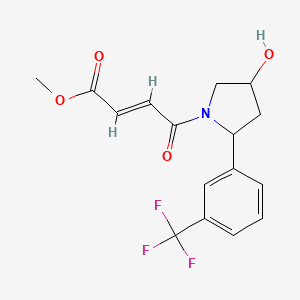molecular formula C16H16F3NO4 B2920088 Methyl (E)-4-[4-hydroxy-2-[3-(trifluoromethyl)phenyl]pyrrolidin-1-yl]-4-oxobut-2-enoate CAS No. 2411337-46-5