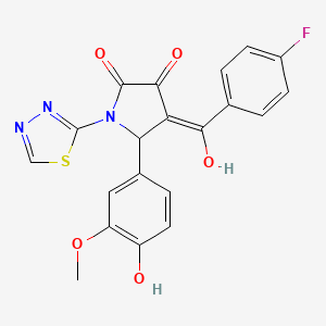 4-(4-fluorobenzoyl)-3-hydroxy-5-(4-hydroxy-3-methoxyphenyl)-1-(1,3,4-thiadiazol-2-yl)-2,5-dihydro-1H-pyrrol-2-one