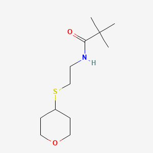 N-(2-((tetrahydro-2H-pyran-4-yl)thio)ethyl)pivalamide