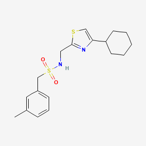 molecular formula C18H24N2O2S2 B2920095 N-((4-cyclohexylthiazol-2-yl)methyl)-1-(m-tolyl)methanesulfonamide CAS No. 2034401-19-7