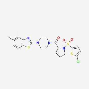 (1-((5-Chlorothiophen-2-yl)sulfonyl)pyrrolidin-2-yl)(4-(4,5-dimethylbenzo[d]thiazol-2-yl)piperazin-1-yl)methanone