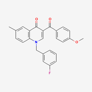 molecular formula C25H20FNO3 B2920100 1-[(3-Fluorophenyl)methyl]-3-(4-methoxybenzoyl)-6-methyl-1,4-dihydroquinolin-4-one CAS No. 902623-91-0