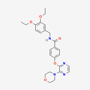 N-(3,4-diethoxybenzyl)-4-{[3-(morpholin-4-yl)pyrazin-2-yl]oxy}benzamide