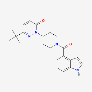 molecular formula C22H26N4O2 B2920108 6-Tert-butyl-2-[1-(1H-indole-4-carbonyl)piperidin-4-yl]pyridazin-3-one CAS No. 2320468-59-3