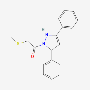 1-(3,5-Diphenyl-1,3-dihydropyrazol-2-yl)-2-methylsulfanylethanone