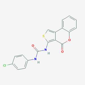 molecular formula C18H11ClN2O3S B292011 N-(4-chlorophenyl)-N'-(4-oxo-4H-thieno[3,4-c]chromen-3-yl)urea 