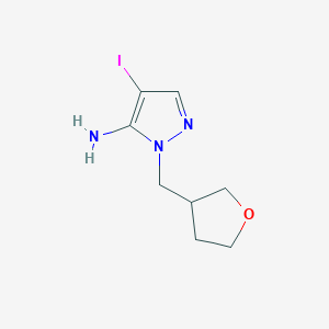molecular formula C8H12IN3O B2920111 4-iodo-1-(oxolan-3-ylmethyl)-1H-pyrazol-5-amine CAS No. 1247570-23-5