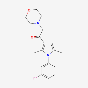 molecular formula C18H21FN2O2 B2920116 1-(1-(3-fluorophenyl)-2,5-dimethyl-1H-pyrrol-3-yl)-2-morpholinoethanone CAS No. 315676-40-5