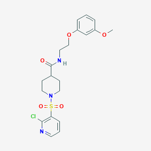 molecular formula C20H24ClN3O5S B2920117 1-[(2-chloropyridin-3-yl)sulfonyl]-N-[2-(3-methoxyphenoxy)ethyl]piperidine-4-carboxamide CAS No. 1197631-94-9