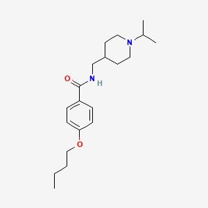 molecular formula C20H32N2O2 B2920118 4-butoxy-N-((1-isopropylpiperidin-4-yl)methyl)benzamide CAS No. 946270-62-8