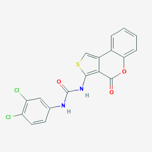 molecular formula C18H10Cl2N2O3S B292012 N-(3,4-dichlorophenyl)-N'-(4-oxo-4H-thieno[3,4-c]chromen-3-yl)urea 