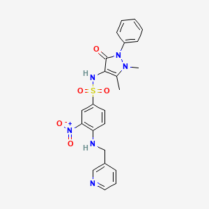 N-(1,5-dimethyl-3-oxo-2-phenylpyrazol-4-yl)-3-nitro-4-(pyridin-3-ylmethylamino)benzenesulfonamide