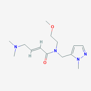 (E)-4-(Dimethylamino)-N-(2-methoxyethyl)-N-[(2-methylpyrazol-3-yl)methyl]but-2-enamide