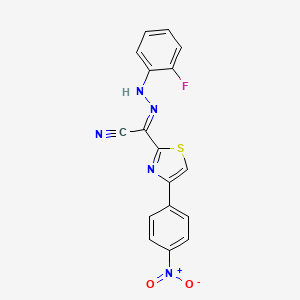 (2E)-N-(2-fluoroanilino)-4-(4-nitrophenyl)-1,3-thiazole-2-carboximidoyl cyanide