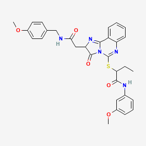2-((2-(2-((4-methoxybenzyl)amino)-2-oxoethyl)-3-oxo-2,3-dihydroimidazo[1,2-c]quinazolin-5-yl)thio)-N-(3-methoxyphenyl)butanamide