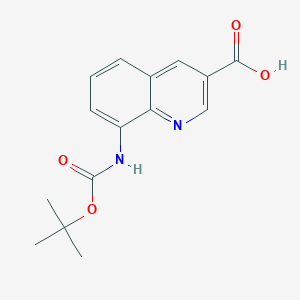 molecular formula C15H16N2O4 B2920140 8-[(2-Methylpropan-2-yl)oxycarbonylamino]quinoline-3-carboxylic acid CAS No. 2490401-47-1