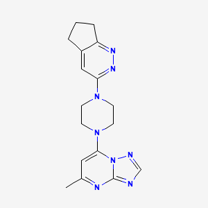 molecular formula C17H20N8 B2920141 7-(4-(6,7-dihydro-5H-cyclopenta[c]pyridazin-3-yl)piperazin-1-yl)-5-methyl-[1,2,4]triazolo[1,5-a]pyrimidine CAS No. 2034566-35-1