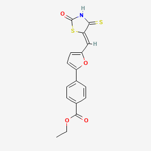 (Z)-ethyl 4-(5-((2-oxo-4-thioxothiazolidin-5-ylidene)methyl)furan-2-yl)benzoate
