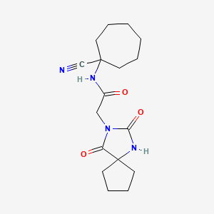 N-(1-cyanocycloheptyl)-2-{2,4-dioxo-1,3-diazaspiro[4.4]nonan-3-yl}acetamide