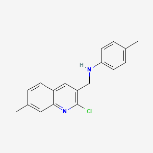 molecular formula C18H17ClN2 B2920156 N-[(2-chloro-7-methylquinolin-3-yl)methyl]-4-methylaniline CAS No. 1268809-92-2