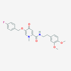 molecular formula C24H25FN2O5 B2920164 N-(3,4-dimethoxyphenethyl)-5-((4-fluorobenzyl)oxy)-1-methyl-4-oxo-1,4-dihydropyridine-2-carboxamide CAS No. 1021249-32-0