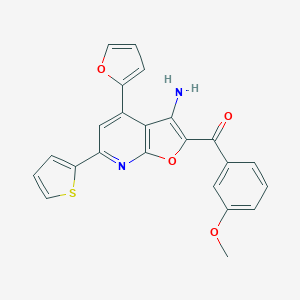 molecular formula C23H16N2O4S B292017 [3-Amino-4-(2-furyl)-6-(2-thienyl)furo[2,3-b]pyridin-2-yl](3-methoxyphenyl)methanone 