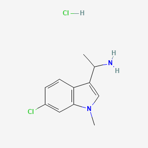 molecular formula C11H14Cl2N2 B2920173 1-(6-氯-1-甲基-1H-吲哚-3-基)乙胺盐酸盐 CAS No. 2172503-07-8