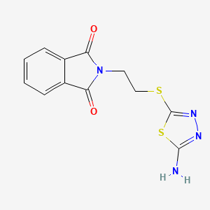 molecular formula C12H10N4O2S2 B2920176 2-{2-[(5-amino-1,3,4-thiadiazol-2-yl)thio]ethyl}-1H-isoindole-1,3(2H)-dione CAS No. 556024-08-9