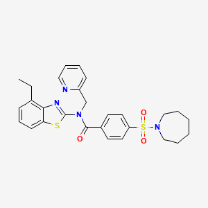 4-(azepan-1-ylsulfonyl)-N-(4-ethylbenzo[d]thiazol-2-yl)-N-(pyridin-2-ylmethyl)benzamide
