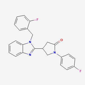 molecular formula C24H19F2N3O B2920185 4-[1-(2-fluorobenzyl)-1H-benzimidazol-2-yl]-1-(4-fluorophenyl)pyrrolidin-2-one CAS No. 883645-50-9