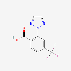 molecular formula C10H6F3N3O2 B2920187 2-(2H-1,2,3-三唑-2-基)-4-(三氟甲基)苯甲酸 CAS No. 1435479-65-4