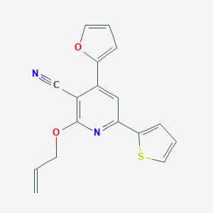 molecular formula C17H12N2O2S B292019 2-(Allyloxy)-4-(2-furyl)-6-(2-thienyl)nicotinonitrile 